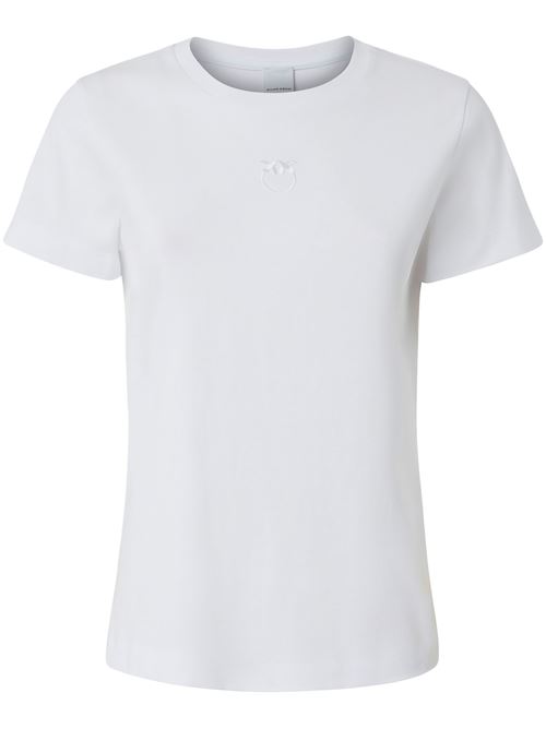 T-shirt con logo in cotone bianco PINKO | 100355 A2HNZ04